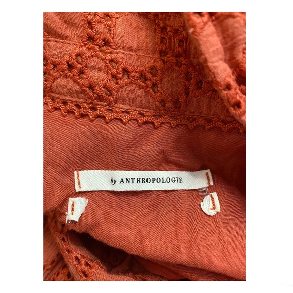 ANTHROPOLOGIE Burnt Orange Eyelet Fit & Flare Sleeveless Dress With Pock… - Picture 8 of 9